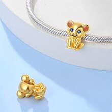 Silver Plated Charms Golden Butterfly Tassel Horseshoe Football Cup Golden Robot Dog Cross Life Tree Crow Lotus Flower Multi Element Series Beads Charm Fit Original Bracelet Charm Beads Necklace Diy Female Jewelry - Multicolor - View 8