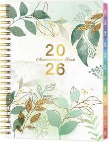 2026 Appointment Book, 30 Minutes-Hourly, Weekly & Monthly Calendar Planner 2026, Jan 2026 - Dec 2026, 6.2'' X 8.4'', 2026 Daily Planner With Tabs &Pocket, Flexible Cover, Great Office, Home, School - 1 - 查看 9