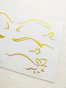 1 Sheets 3D Gold Eyeliner Sticker Facial Tattoo Sticker Body Makeup Music Festival Costume Party Eye Decoration - 金子 - 查看 8