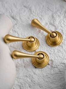 5pcs Rectangular Pendant Single Hole Drawer Pulls, Suitable For Wardrobe, Cabinet, Drawer, Vanity, Cabinet Door, Furniture, Kitchen Cabinet, Children's Cabinet, Copper Material, Screws Included - Gold - View 3