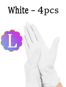 100/50/4只装白色一次性丁腈手套，无绒毛，指尖设计，厨房清洁工具，母亲节礼物，保护妈妈的双手，厨房必备，圣诞节清洁工具，价格实惠，无粉无乳胶手套，耐用家用清洁手套，防水，美甲用品，圣诞礼物，适合厨房使用 - 白色 - 查看 13