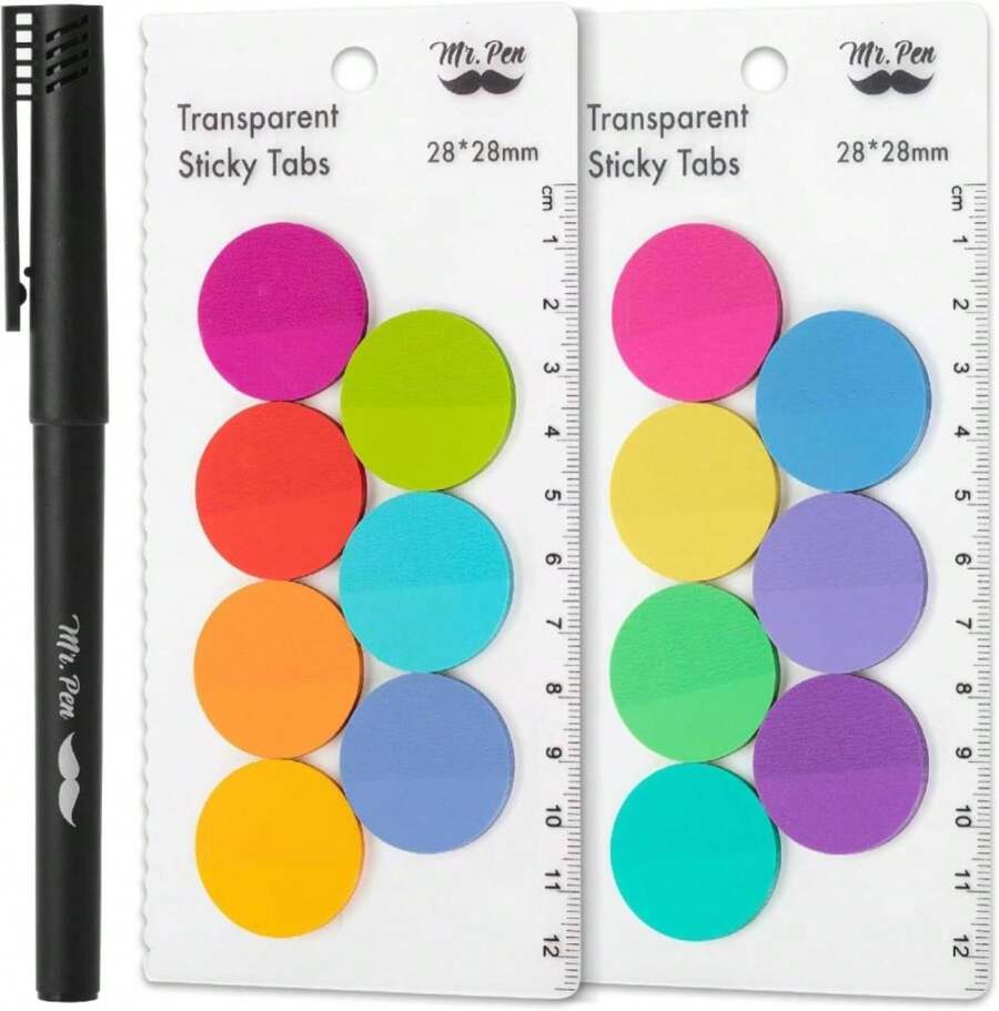 Mr Pen- Transparent Sticky Note Set, 1120Sheets, Colorful, Round Transparent Sticky Notes Set - ColorC - 查看 1