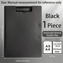 1pc File Folder, A3/A4 Hard Board Folder, Data Folder, File Folder, Multiple Color Options, Foamed PP Material, Single Folder, Double Folder, Strong Clamping Force, Upgraded And Thickened, Matte Texture, Baked Paint Metal Folder, Hand Writing Board - Multicolor - View 9