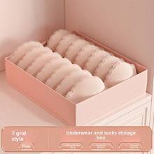 1pc Pink Bra Storage Box, Underwear Organizer - Pink - View 7