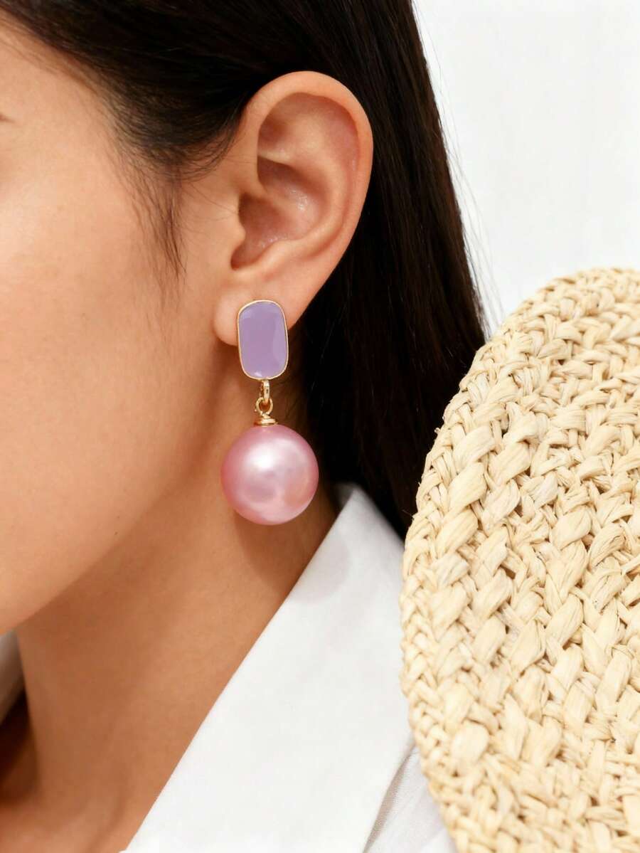 1 Pair Elegant French Style Delicate Luxury Design Earrings - Geometric Sphere Earrings - View 1