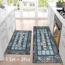 1pc Vintage Pattern Printed Rug, Faux Wool Mat - Highly Absorbent, Easy To Clean, Suitable For Home Decor, Farmhouse, Entryway, Indoor, Room, Kitchen, Dining Room, Small Office/Home Office, Sink, Laundry Room, Doormat, Kitchen Mat, Non-Slip Mat - Multicolor - View 15