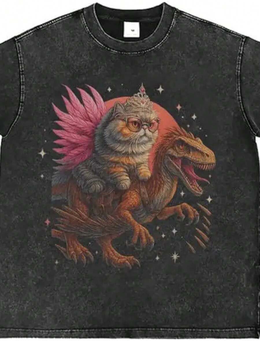 Bellelement Dungeon Crawler Merch T-Shirt Fantasy Dungeon Carl T-Shirt - 黑色 - 查看 1
