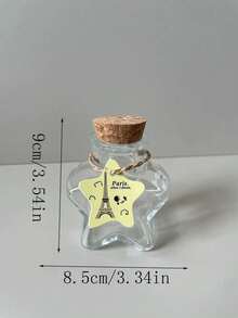1pc Lucky Star Wishing Bottle With Wooden Cap, Glass Bottle Drifting Bottle, Holiday Gift, Origami Stars, Pentagram Storage Wish Bottle - Multicolor - View 9