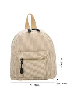 迷你纯色尼龙时尚百搭简约背包 - 卡其色 - 查看 8