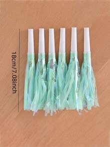 Bộ 6/4 chiếc còi tua rua dùng trong tiệc sinh nhật - Màu xanh lá cây tươi sáng - Xem 3