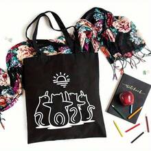 Tote Bag Unisex Shoulder Bag For Commuting Travel Daily Use Black And White Color Options Suitable For Beach City Shopping Outdoor Activities - trắng - Xem 8