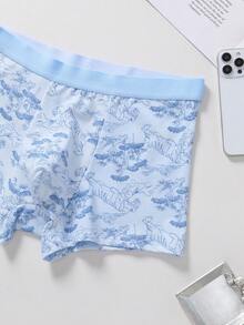 4pcs/Pack Men's Comfortable Breathable Mid-Waist Boxer Briefs, Soft Knit Fabric Casual Underwear - Multicolor - View 6