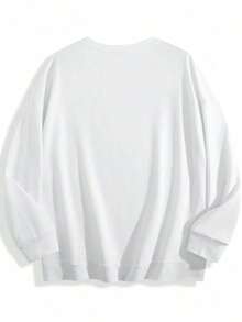 Women's Casual "PARKE" Letter Print Loose Pullover Sweatshirt, Encountering Lazy Fashion.2026 New Y2Y Style Casual Women's Sweatshirt - Versatile For Sports, Leisure, And Everyday Wear - 白色 - 查看 4