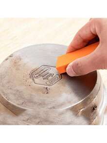 1 Pcs Easy-To-Remove Water Scale Wiper Bathroom Glass Rust Remover Rubber Household Kitchen Cleaning Tool Kitchen Scale And Rust Brush - 橘色鱗片擦拭布-1片 - 查看 5