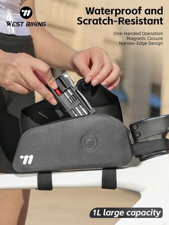  Bolsa impermeable para tubo superior de bicicleta WEST BIKING de 1L, bolsa para cuadro de bicicleta de montaña y de carretera