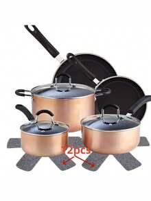 12pcs Premium Felt Pot Holders - Non-Stick, Scratch-Resistant Multi-Layer Heat-Resistant Kitchen Mats, Suitable For Cookware, Glassware, Baking Trays, Pots, Pans, Pot & Pan Sets - Multicolor - View 10