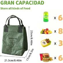 Bolsa de Almuerzo Térmica, Reutilizable Bolsa de Almuerzo Tipo Tote, Fácil de Limpiar, Impermeable, Bolsa de Almuerzo Térmica para Refrigerador, Adecuada para el Trabajo, Picnic (Verde),38072771 - Mostaza Amarilla - Ver 5