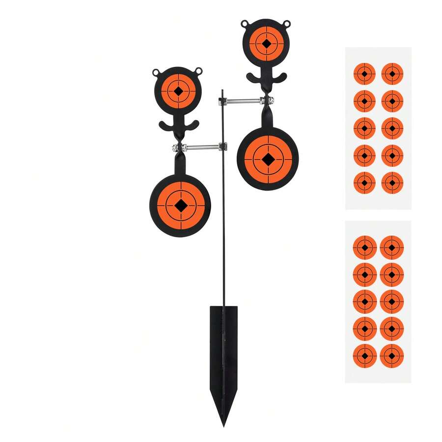 Foldable Double-Sided Bear Target For Indoor/Outdoor Shooting Practice - Easy Ground Insert Black Bear Goal With 10 Pre-Cut Target Papers, Compact & Portable