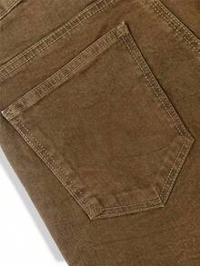 3-Pack Men's Casual Solid Color Summer Versatile Denim Shorts - Đen + Xanh lá cây + Màu kaki - Xem 8