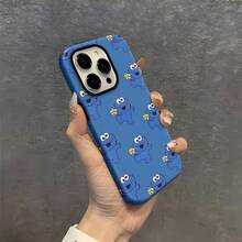 Estuche para teléfono con patrón divertido de Cookie Monster Compatible con estuches para teléfonos   17  16 Pro Max  15 Pro Max  13 y  12 Brinda protección contra golpes y caídas Un gran regalo para familiares, amigos, seres queridos, novios/novias y para Año Nuevo - Blanco - Ver 5