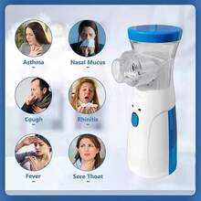 Nebulizador portátil silencioso, inhalador de mano con desmontable batería, nebulizador doméstico - Blanco - Ver 9