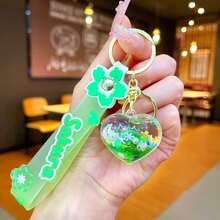 Acrylic Heart-Shaped Keychain With Flowing Liquid Glitter, Cute Bag Charm, Perfect Gift For Birthday, Holiday, And Special Occasions - Multicolor - View 13