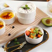 1/3 件装烘焙烤盅 - 烤箱适用，陶瓷焦糖布丁烤盅，布丁杯，蛋奶沙司杯，舒芙蕾烤盘，法式洋葱汤碗，蛋奶沙司杯，甜点杯 - 彩色 - 查看 3