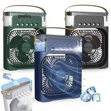Mini Portable Fan With Humidifier, USB Rechargeable, Small, Powerful And Silent – For Tabletop Use - Rosa Pálido - Ver 7