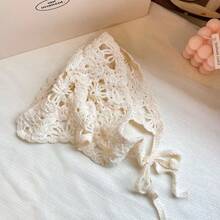 1 chiếc khăn tam giác móc len kiểu Bohemian, màu hồng, xanh lá cây, trắng, xanh dương, màu trơn, thiết kế hoa văn móc hở, có thể điều chỉnh, mềm mại, thoải mái, thời trang, thanh lịch, ngọt ngào, phụ kiện tóc cho nữ và bé gái mùa xuân và mùa hè, mặc hàng ngày và hoạt động ngoài trời, kỳ nghỉ biển, chụp ảnh, tạo kiểu tóc, hẹn hò, quà tặng tuyệt vời cho ngày Valentine. Khăn trùm đầu, băng đô cài tóc. - Nhiều màu - Xem 12
