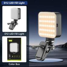 TOKQI Luz de relleno de bolsillo RGB de color completo, luz selfie giratoria 360°, adecuada para teléfonos inteligentes, palos selfie, computadoras portátiles, luz de cámara recargable con adaptador de zapata fría y clip, iluminación de color ajustable, compatible con Android e iOS, para fotografía, selfie, vlog, etc. - Multicolor - Ver 14
