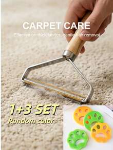 1个木制双面毛衣除毛器，适用于去除宠物毛发和一些厚衣物上的毛发，不适用于薄织物，手动操作，容易损坏薄衣物，温和除毛 | 符合人体工程学设计 | 织物工具，衣物除毛器（颜色/款式随机） - 彩色 - 查看 19