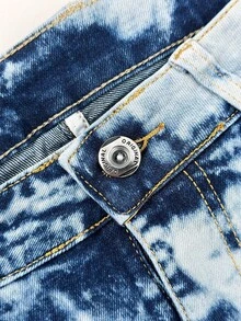 2-Pack Men's Summer Versatile Street Style Stretch Casual Denim Shorts - Light Blue + Dark Blue - View 11