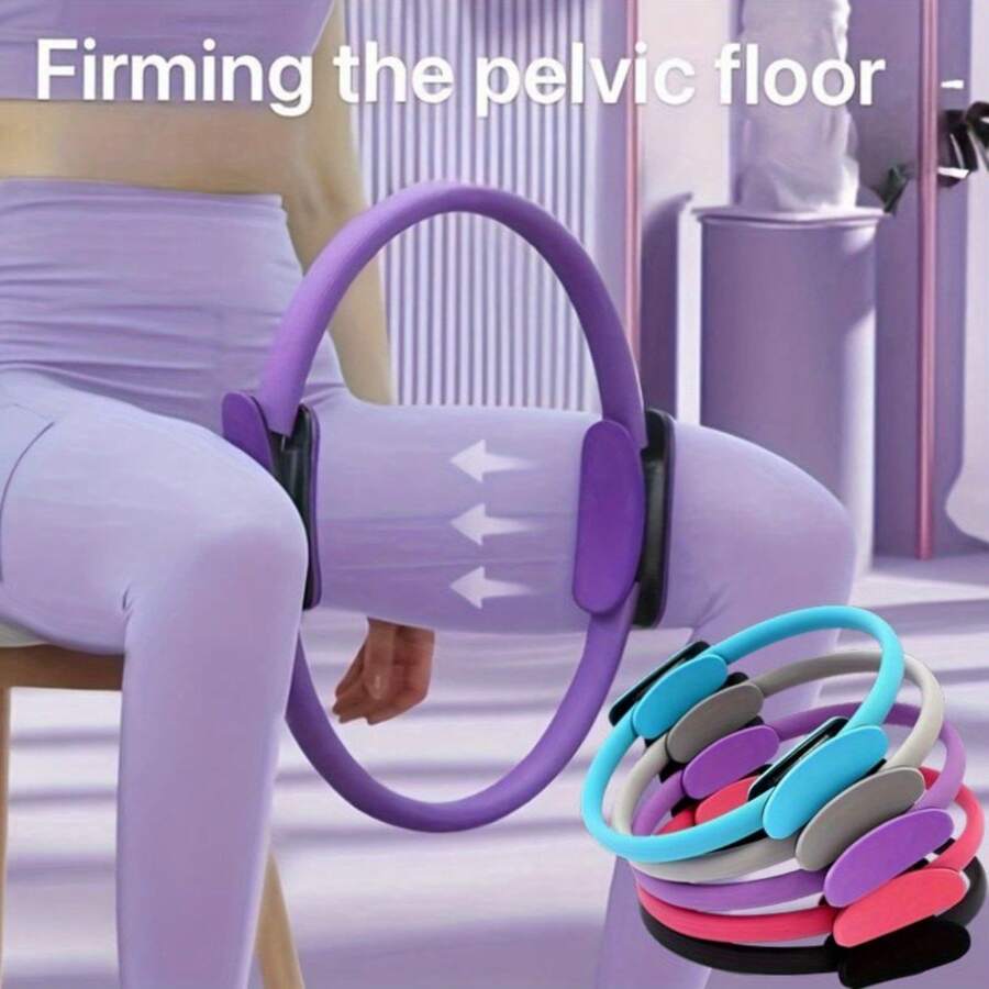 Fitness Ring Yoga Pilates Single-Color Elastic Training Ring Home Resistance Stretching Equipment Elastic Fitness Ring Stretching Exercise Yoga Equipment - 紫色 - 查看 1