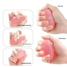 1 pieza Bola de ejercicio manual de silicona, entrenador de fuerza de agarre manual, ejercicio de resistencia para dedos y alivio del estrés - Multicolor - Ver 4