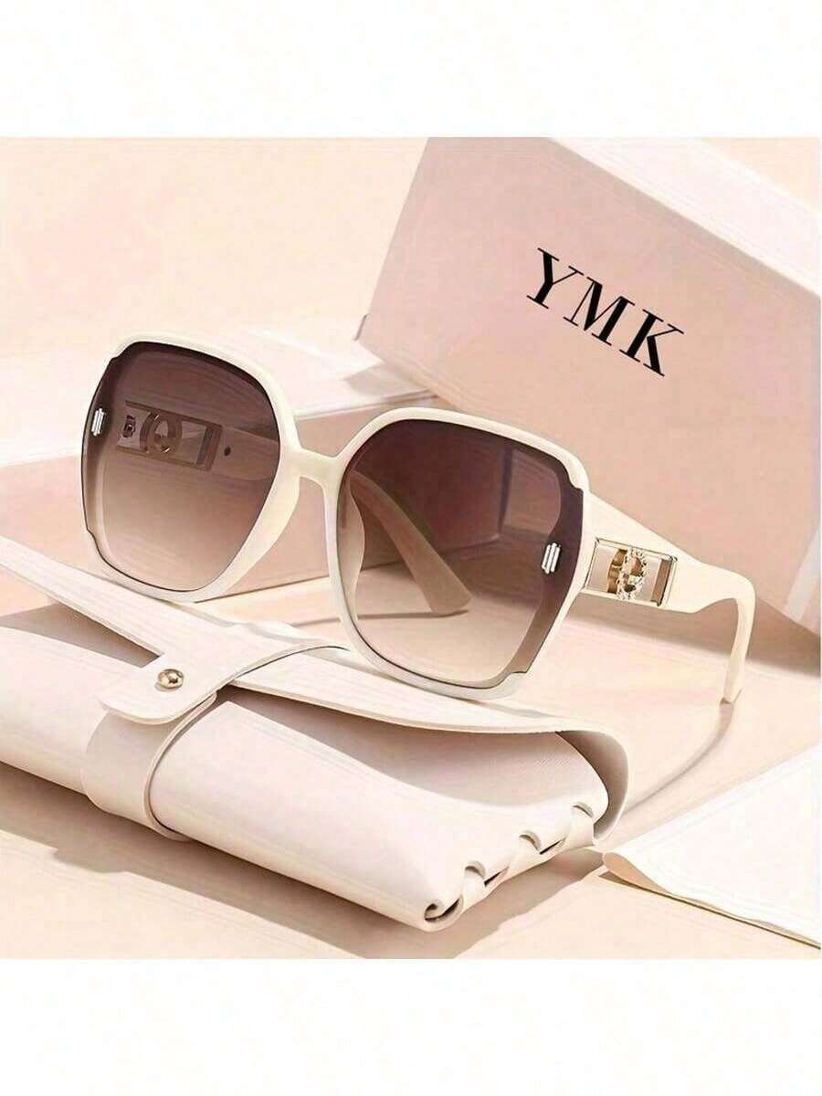 Fashion Retro Rectangular Glasses For Women Classic Retro Rectangular Frame Fashion Glasses - PC Lenses Plastic Frame Party Music Festival Decorative Glasses Travel Beach Accessories - 米色鏡框,棕色鏡片 - 查看 1