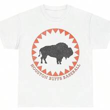 Houston Buffs Buffalos Nostalgic Retro Baseball Team T-shirt - Rojo - Ver 1