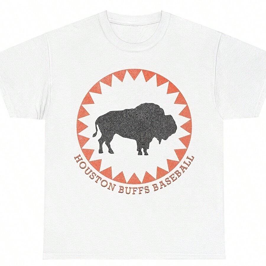 Houston Buffs Buffalos Nostalgic Retro Baseball Team T-shirt - Rojo - Ver 1