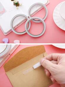 1pc Double-Sided Adhesive High-Viscosity Thin Model Handmade Tape Spring Couplets - Both Sides Have Strong Sponge Coating, Transparent, No Trace Left. Adhesive Tape For Fixing Walls And Pasting Student And Children's Stationery. Ultra-Thin Double-Sided Adhesive Tape. - White - View 7