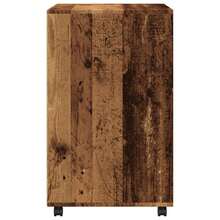 vidaXL Armoire à roulettes vieux bois 60x48x81 cm ingénierie du bois - Tabac - Voir 5
