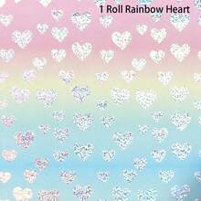 1卷闪亮全息生日包装纸套装，金属质感生日礼物包装纸，适合儿童、女孩，展开后43厘米，总长300厘米/118英寸（4种款式可选） - 彩色 - 查看 14