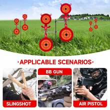 Foldable Double-Sided Bear Target For Indoor/Outdoor Shooting Practice - Easy Ground Insert Red Bear Goal With 10 Pre-Cut Target Papers, Compact & Portable - Red - View 5