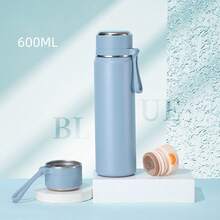可客製化文字 Logo 316 不鏽鋼便攜真空保溫瓶 大容量 500ml 600ml 長效保溫 附防滑提繩 - 彩色 - 查看 21