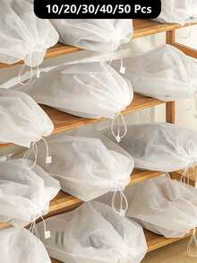 50/20/10pcs Non-Woven Disposable Shoe Covers, Moisture-Proof Shoe Bags, Travel Shoe Bags, Shoe Covers, Home Shoe Covers, Shoe & Boot Accessories