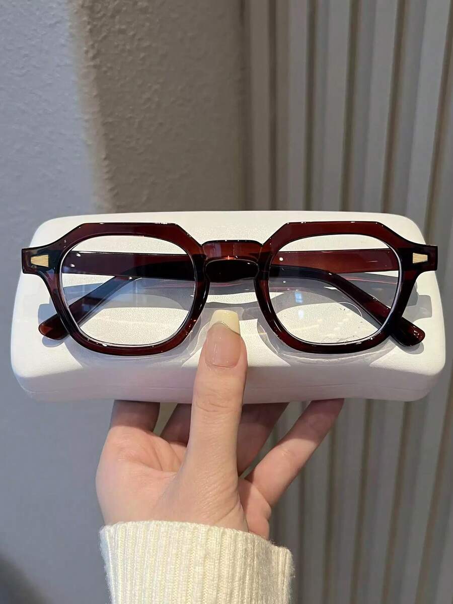1 副复古小方框时尚阅读/电脑/游戏眼镜，无度数，适合男士/女士日常使用