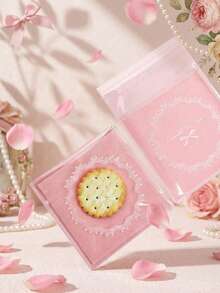 100 túi tự dính màu hồng có nơ ren, túi đựng bánh quy dễ thương, túi đựng kẹo bánh trong suốt có thể đóng mở lại, đồ dùng gói quà trang sức và quà tặng tiệc tùng thanh lịch. - Nhiều màu - Xem 6