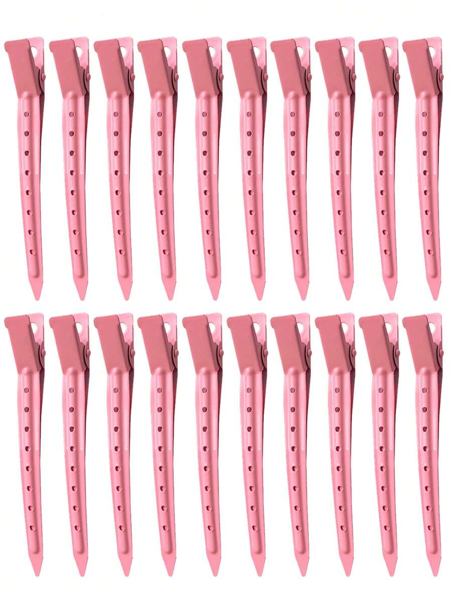 20 pièces Assortiment de pinces alligator, pinces à cheveux en métal rose avec trous, convient pour la coiffure, la coloration des cheveux, la mise en forme argentée (unisexe), pinces à griffes, pinces à cheveux, épingles à cheveux, barrettes à cheveux, accessoires capillaires pour femmes, accessoires pour la tête, épingles à cheveux, voyage, anniversaire - Rose bonbon - Voir 1