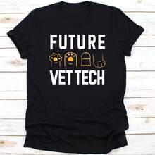 Future Vet Tech Shirt, Gift For Vet Technicians, Animal Science, Veterinarian Shirt, Veterinary, Veterinary Technician, Animal Paws Design - 黑色 - 查看 2