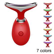 LED Microcurrent Massage Device, Handheld Skin Tightening & Wrinkle Removal Tool For Neck And Face Skin Care, Lifting And Firming - Red - View 6