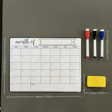 Magnetic Refrigerator Calendar, Smooth Erasable Surface, Practical Calendar, Multiple Style Sets Available - Whiteboard, Ideal For Kitchen Organization, Meal Planning, Family Planning, Reminders And Fridge Notes - Multiple Specifications - View 4