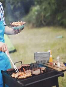 30个一次性铝箔烤盘，适合户外烧烤；20/10个厨房蒸笼，方便实用；1个实用干净的（无盖饭盒） - 銀色 - 查看 6